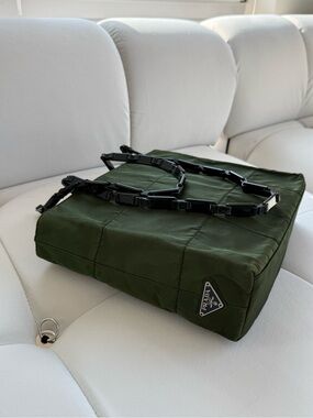 PRADA Quilted Green Plastic Chain Shoulder Bag Women's Authentic Luxury